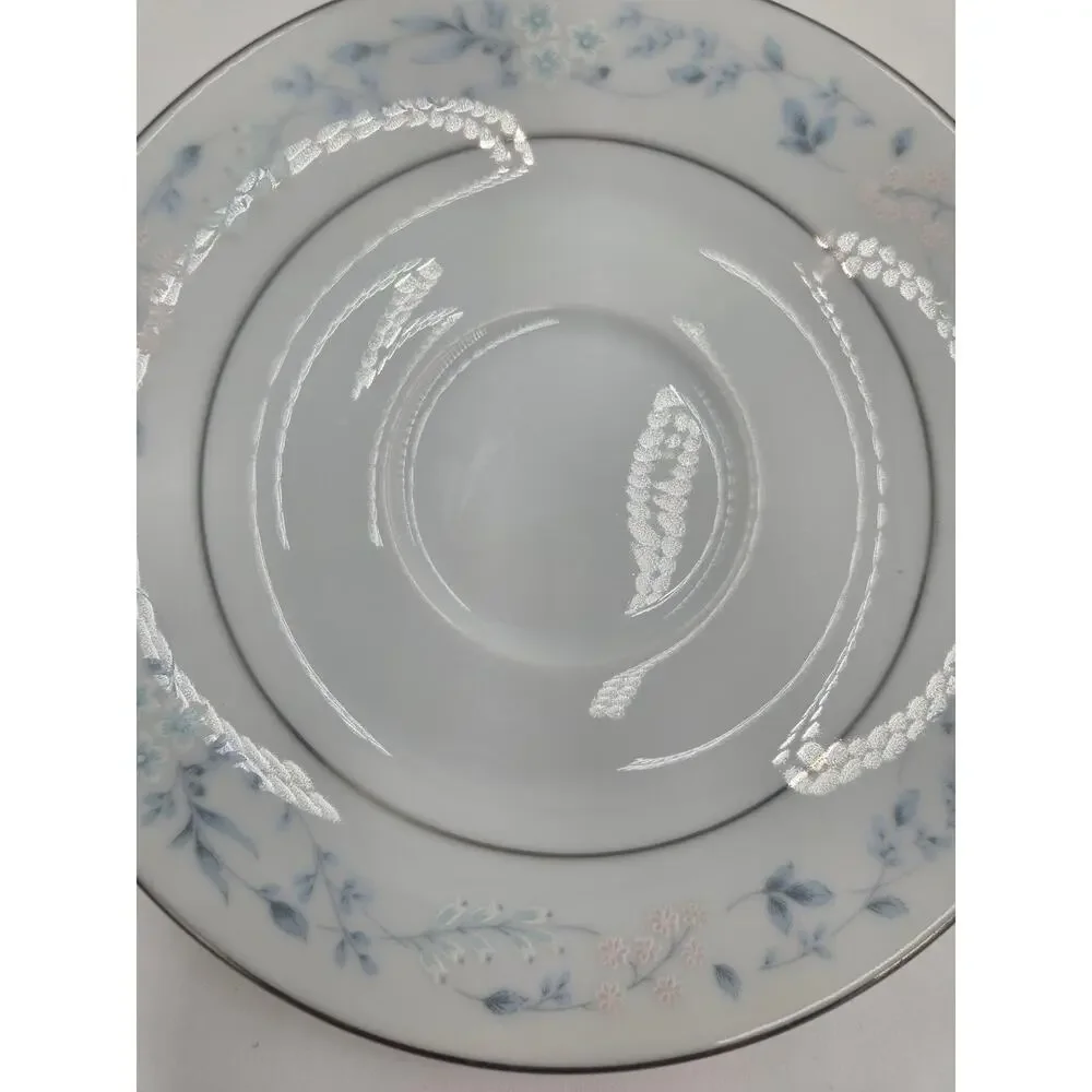 Noritake Carolyn 2693 Tea Cup Saucer Set 4 Platinum Trim EUC